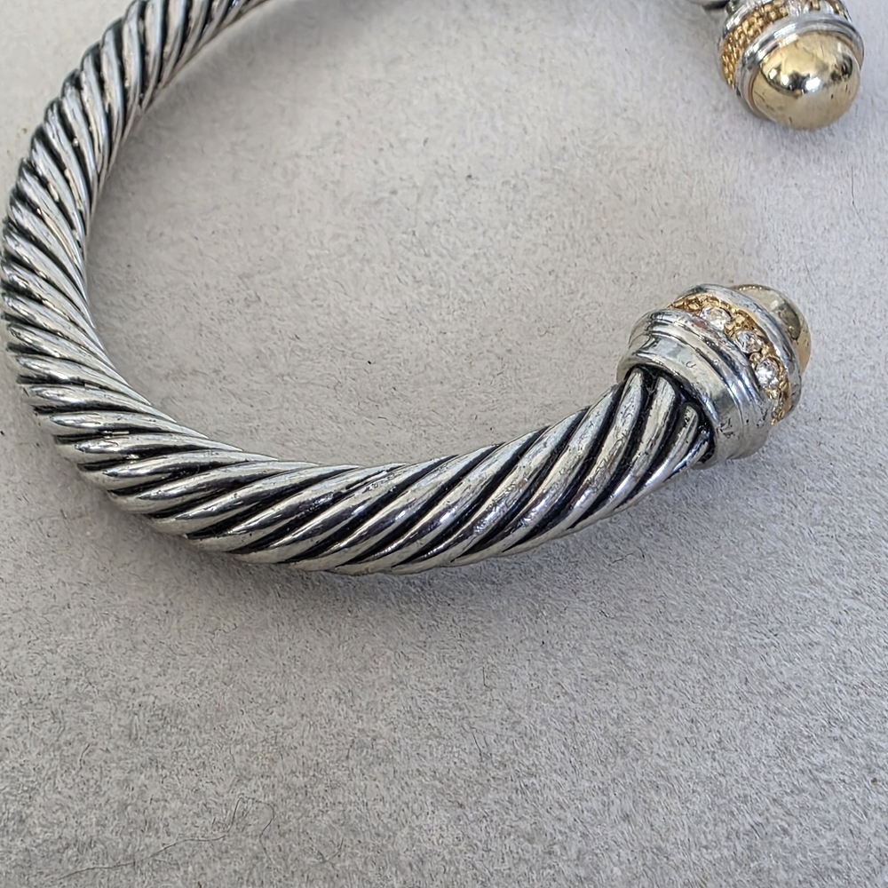 Silve Steel Cable Bracelet Split Opening For Slip On Style - Picture 5 of 10
